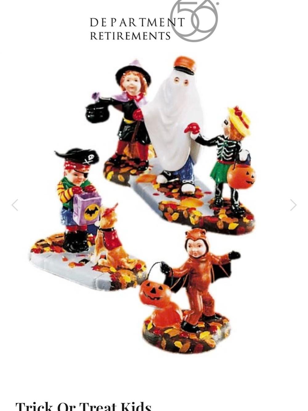 Retired Department 56 Halloween Trick or Treat Kids-Set of 3-SKU 54937-MIB
